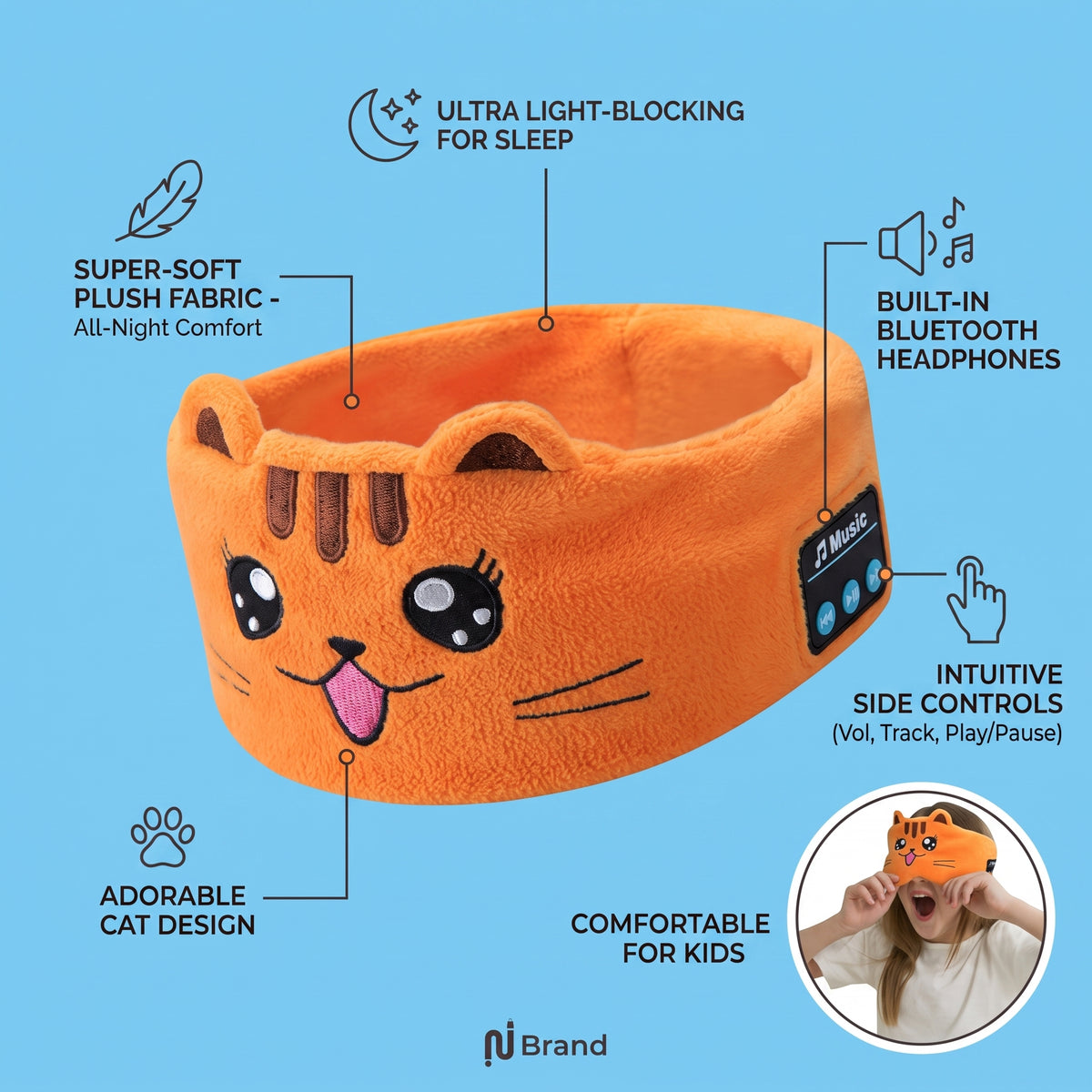 Kids Wireless Headband for music