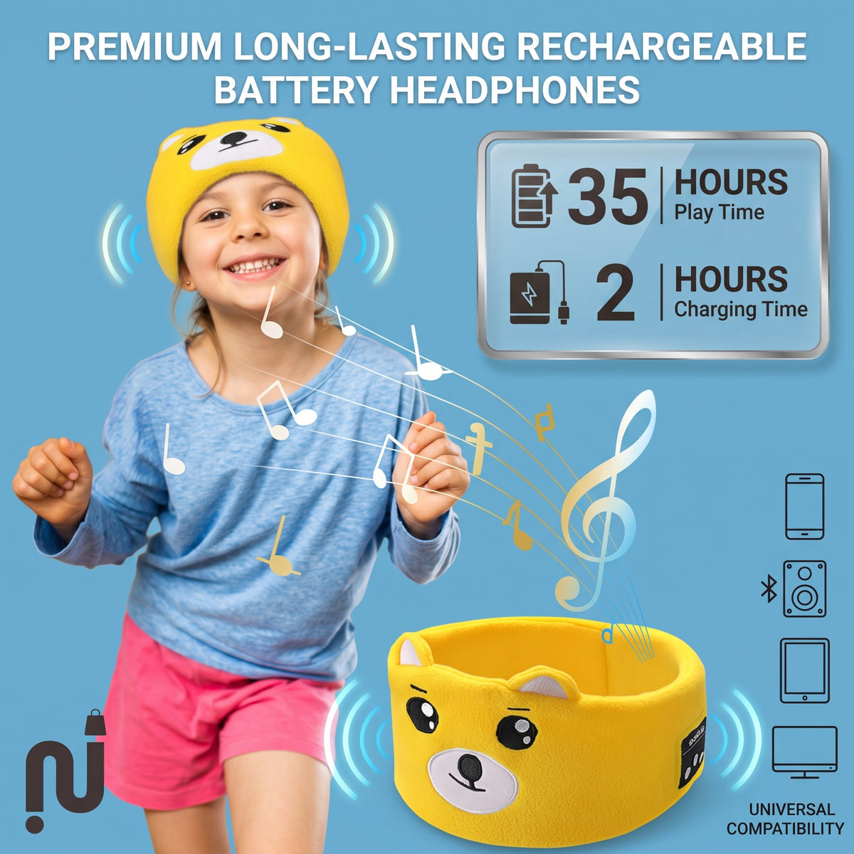 Kids Wireless Headband for music
